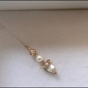 Loren Stewart, pearl, diamond, sapphire earring